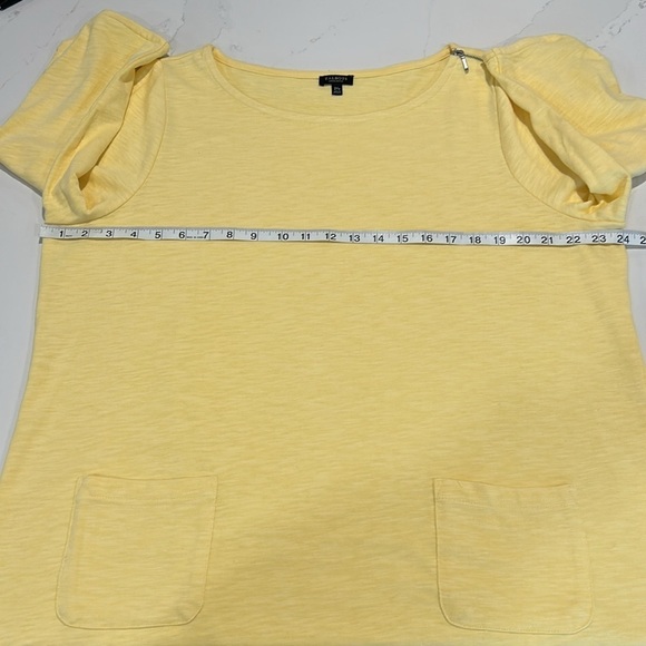 Talbots Cotton Boxy Dress 3/4 Sleeves Pockets Plus size 2X Petite Yellow - Picture 4 of 11